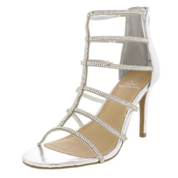 Material Girl Shoes - NWT Material Girl Raissa Rhinestone Dress Sandals - Size 8.5
